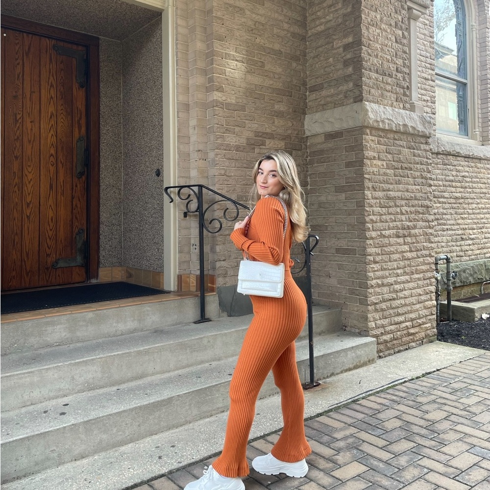 Glassons Orange Ribbed Knit Set - Picture 2 of 3